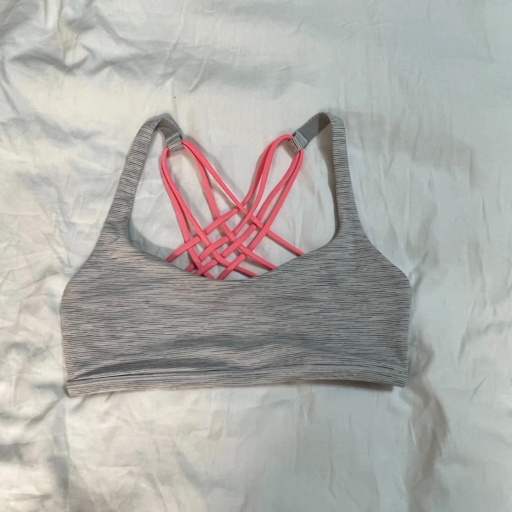 Lululemon Womens 6 FREE TO BE BRA we are from space Nimbus Battleship/Sunset